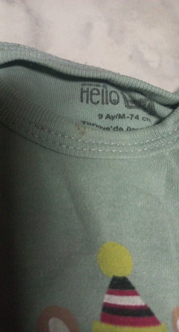 UCRETSIZ Kısa Kollu Yeşil Bebek Zıbını - Görsel 3