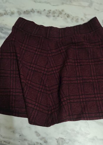 Diğer Bordo Pilili Mini Etek