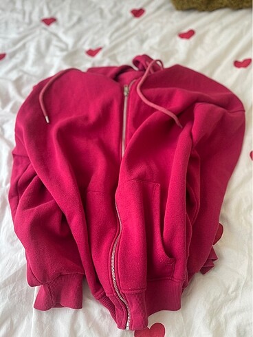 xl Beden pembe Renk Pembe Kapüşonlu Ceket