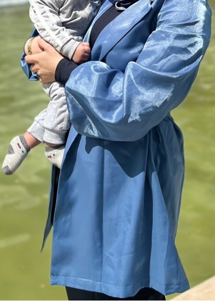 Saten parlak ceket - Görsel 2