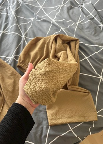 Haki Kadın Keten Pantolon Pilili - Görsel 3