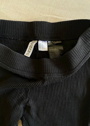 H&M Siyah Kadın Fitilli pamuk İspanyol Paça Pantolon