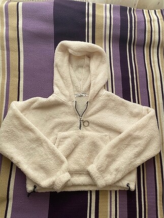 Crop yünlü sweat