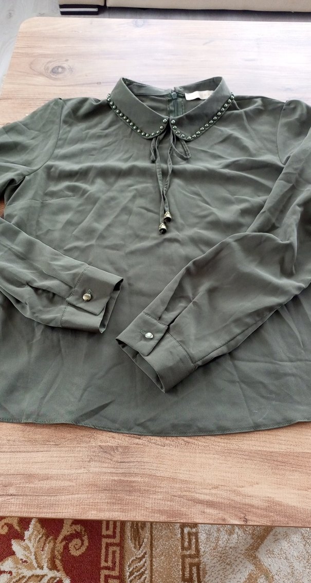 Bohem yesil Kadın Uzun Kollu Gömlek - Görsel 2