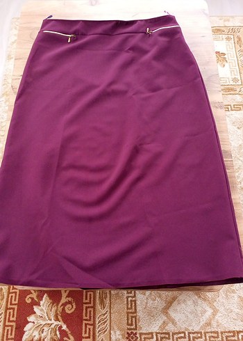 Bordo Drapeli Kadın Uzun Etek - Görsel 5