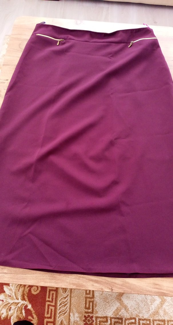 Bordo Drapeli Kadın Uzun Etek - Görsel 3