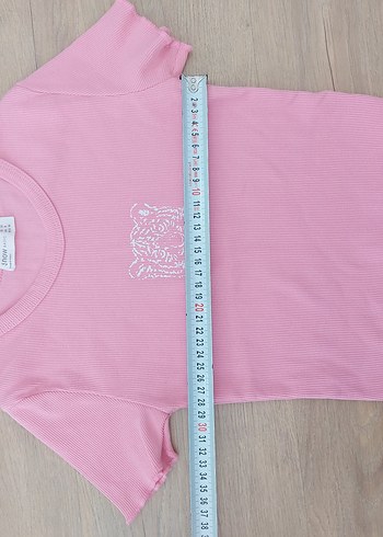 Kız Çocuk Pembe Baskılı Kısa Kollu Tişört - Görsel 3