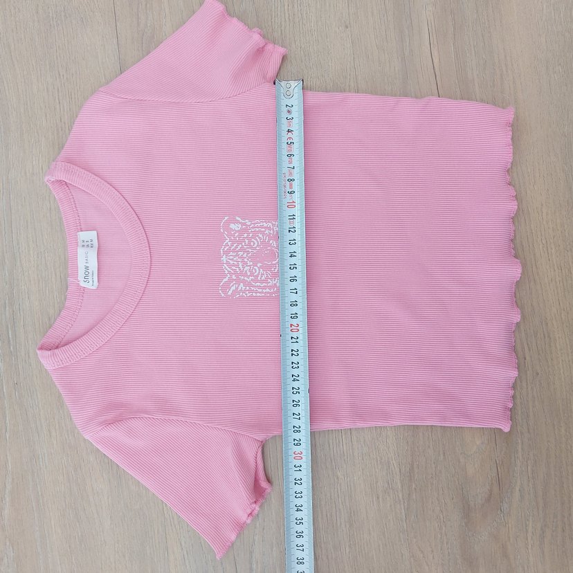 Kız Çocuk Pembe Baskılı Kısa Kollu Tişört - Görsel 3