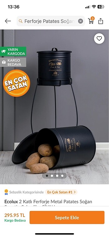 Ferforje patates soğanlık
