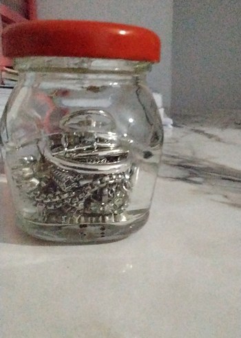 Gümüş rengi takı kavanozu - Görsel 3