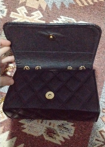 Zincir Detaylı Siyah Deri Kadın Çanta - Görsel 3