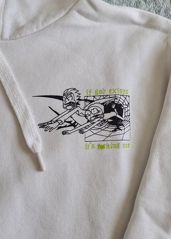 Koton Kapüşonlu Baskılı Beyaz Kadın Sweatshirt