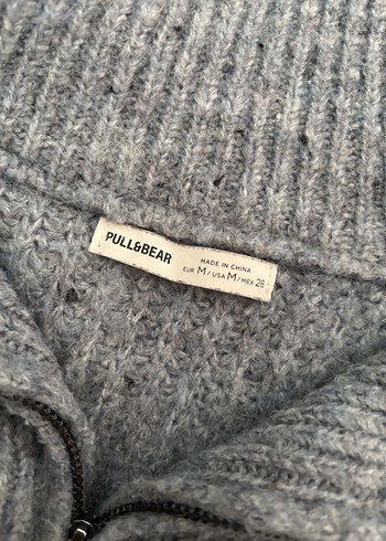 Yünlü Örgü Yarım Fermuarlı Kazak - Görsel 5