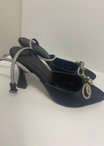 37 Beden siyah Renk Siyah Taşlı Tokalı Stiletto Kadın Ayakkabı