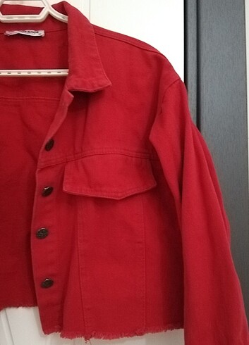 Diğer Kırmızı crop ceket