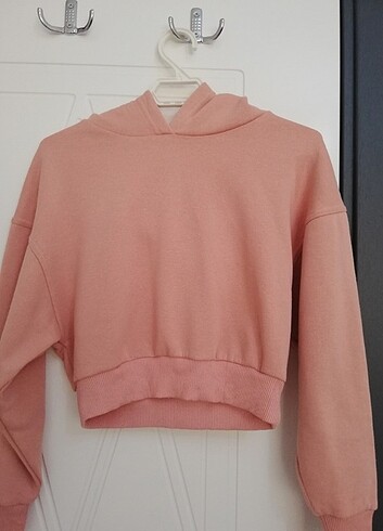 Pembe kap?onlu s beden sweatshirt 
