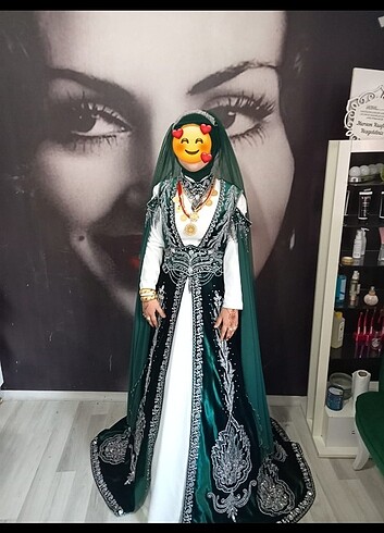 Yeşil tesettür bindallı 