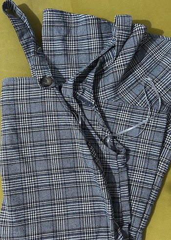 Koton Gri Ekose Salopet - Görsel 3