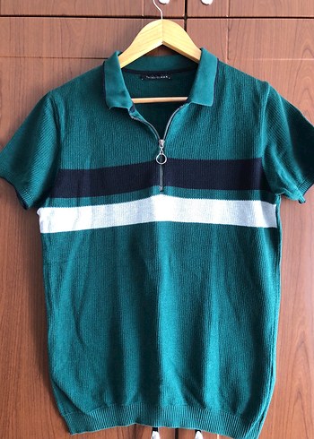 Trendyolman Triko Yeşil Erkek Polo Tişört