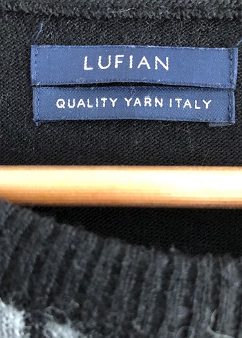 Lufian Lufian Fendi Gri Siyah Erkek Yün Örgü Kazak