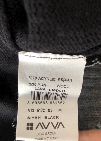 Diğer Avva Siyah Gri Erkek Örgü Yün Hırka