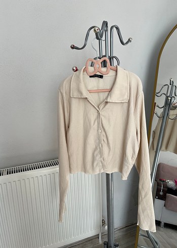 Trendyol & Milla Ekru Minimal Uzun Kollu Gomlek
