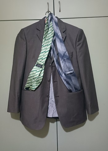 Gri Regular Fit Erkek Kumaş Takım - Görsel 3