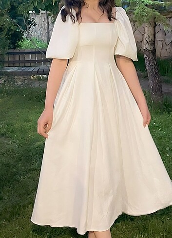 Beyaz elbise Mezuniyet elbisesi,Nikah elbisesi,düğün elbisesi)