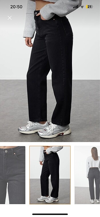 Trendyol & Milla siyah yüksel bel düz kesim straight jeans