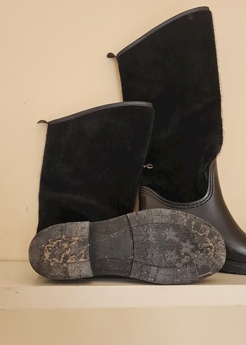 Siyah Kürklü Dizüstü Yağmur Botu - Görsel 2