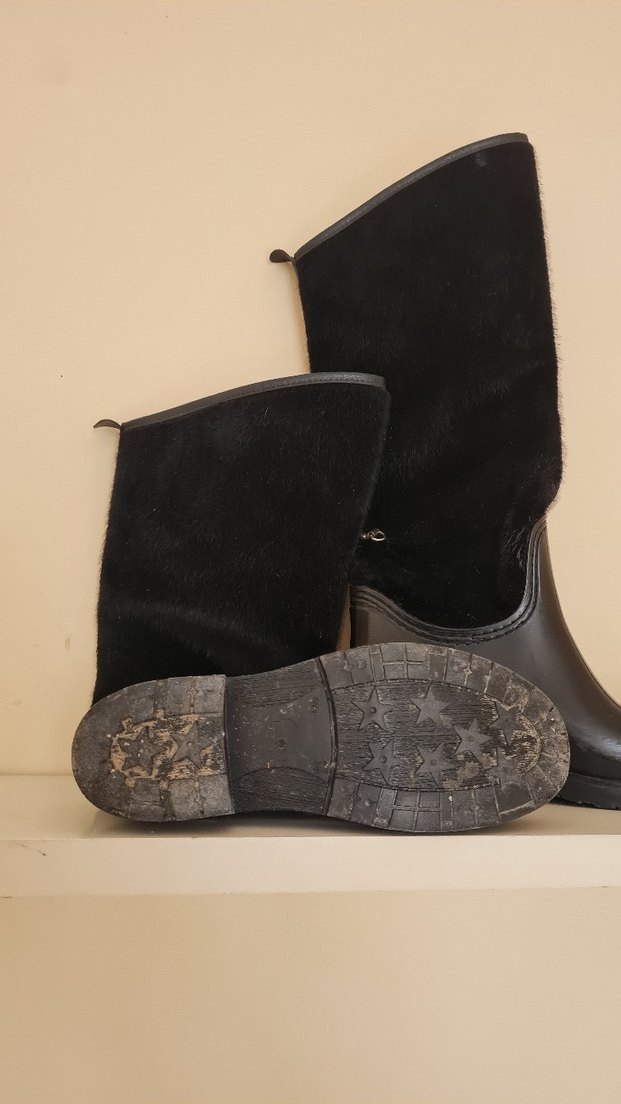 Siyah Kürklü Dizüstü Yağmur Botu - Görsel 2