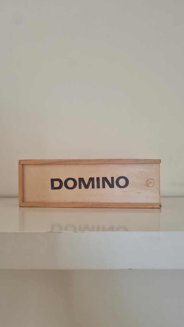 Bej Ahşap Domino Oyunu Kutusu - Görsel 2