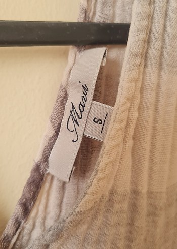 Bej Gri Bağlamalı Kolsuz Bohem Kadın Gömlek - Görsel 2