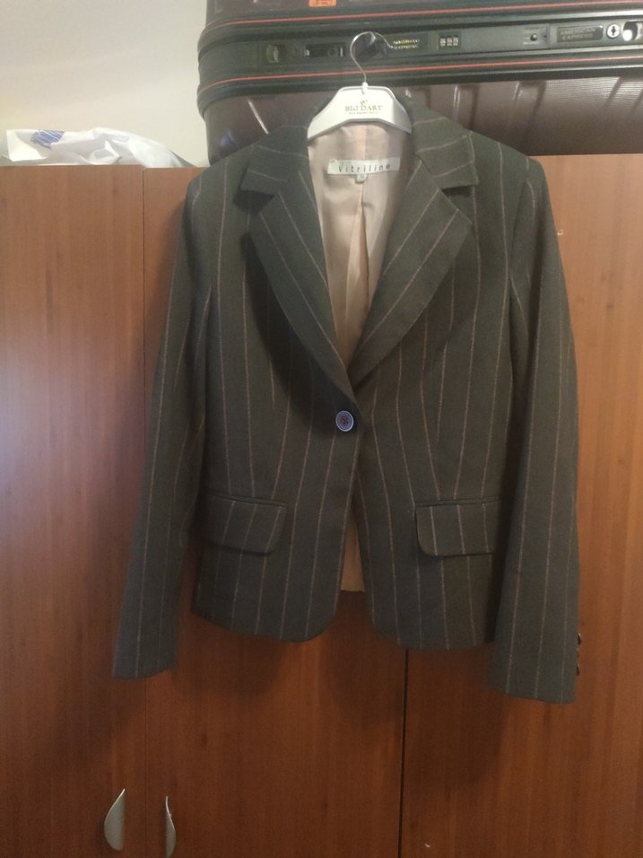 Kadın Gri Düğmeli Ofis Blazeri - Görsel 4