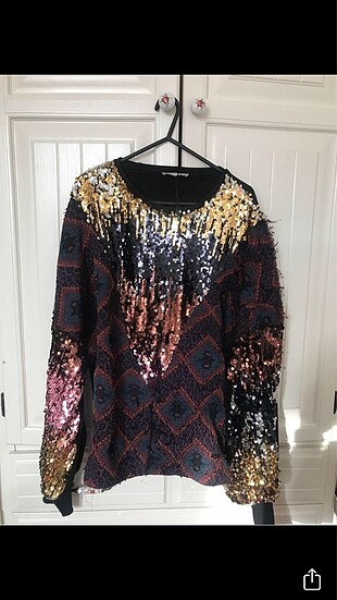 Zara pullu,payetli sweatshirt kazak