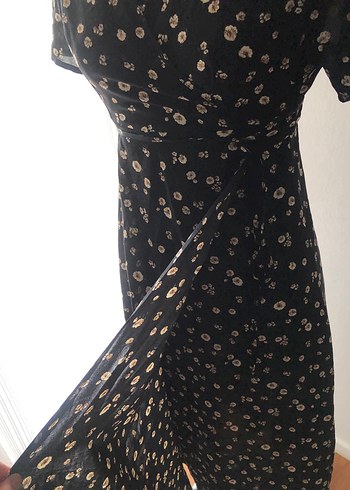 Shein Siyah V Yaka Uzun Bohem Elbise - Görsel 4