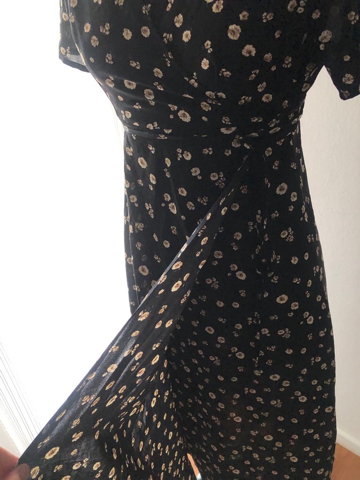 Shein Siyah V Yaka Uzun Bohem Elbise - Görsel 4