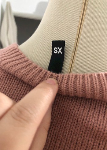 H&M Bej Triko Uzun Kollu Kadın Kazak - Görsel 5