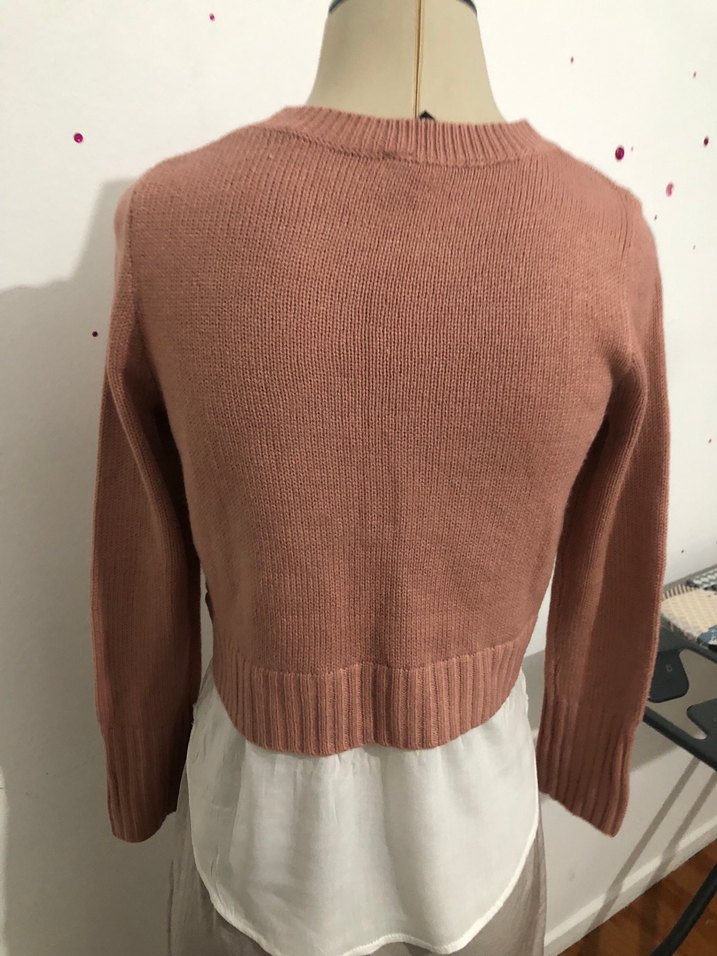 H&M Bej Triko Uzun Kollu Kadın Kazak - Görsel 3