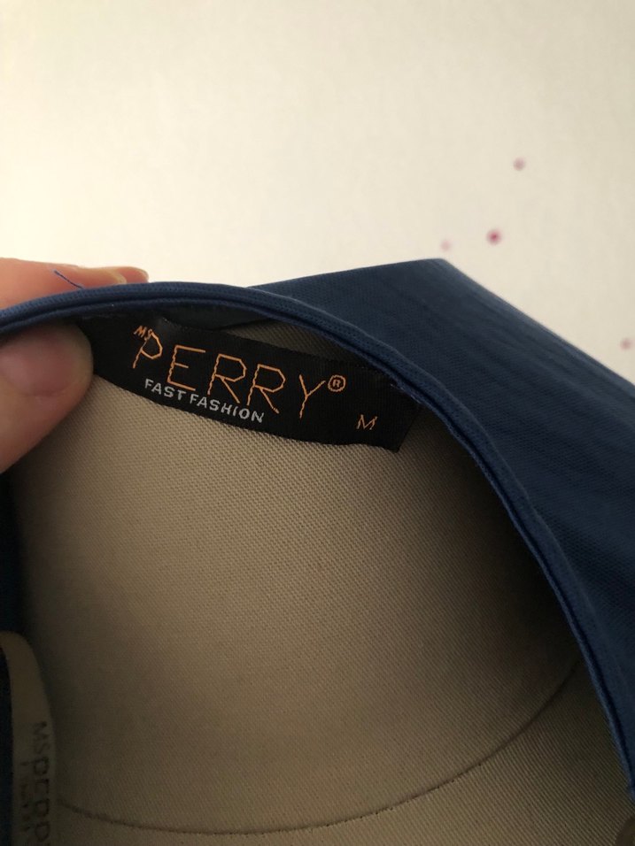 Drapeli V Yakalı Lacivert Kadın Bluz - Görsel 5