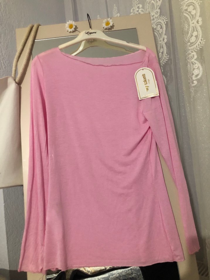 Pembe Uzun Kollu Bluz - Görsel 2