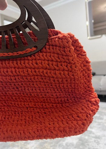 Örgü Kahverengi Kadın Çanta - Görsel 2