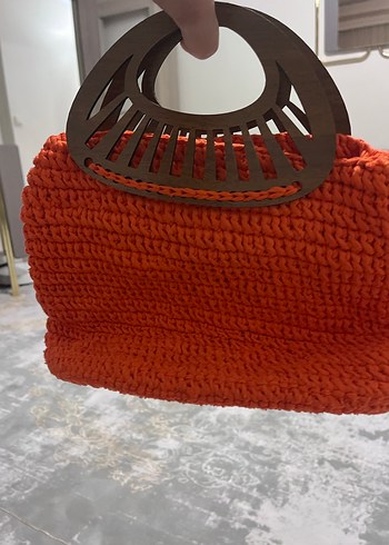 Örgü Kahverengi Kadın Çanta - Görsel 4