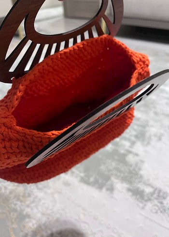 Örgü Kahverengi Kadın Çanta - Görsel 5