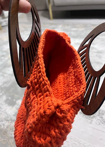 Örgü Kahverengi Kadın Çanta - Görsel 9