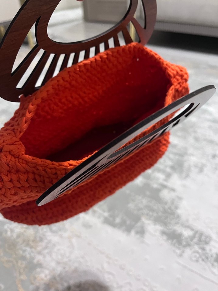 Örgü Kahverengi Kadın Çanta - Görsel 5