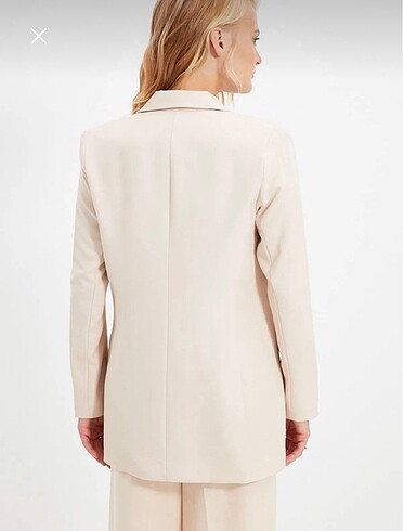 34 Beden Oversize bej blazer ceket