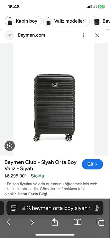 Beymen kabin- orta- büyük boy valiz seti
