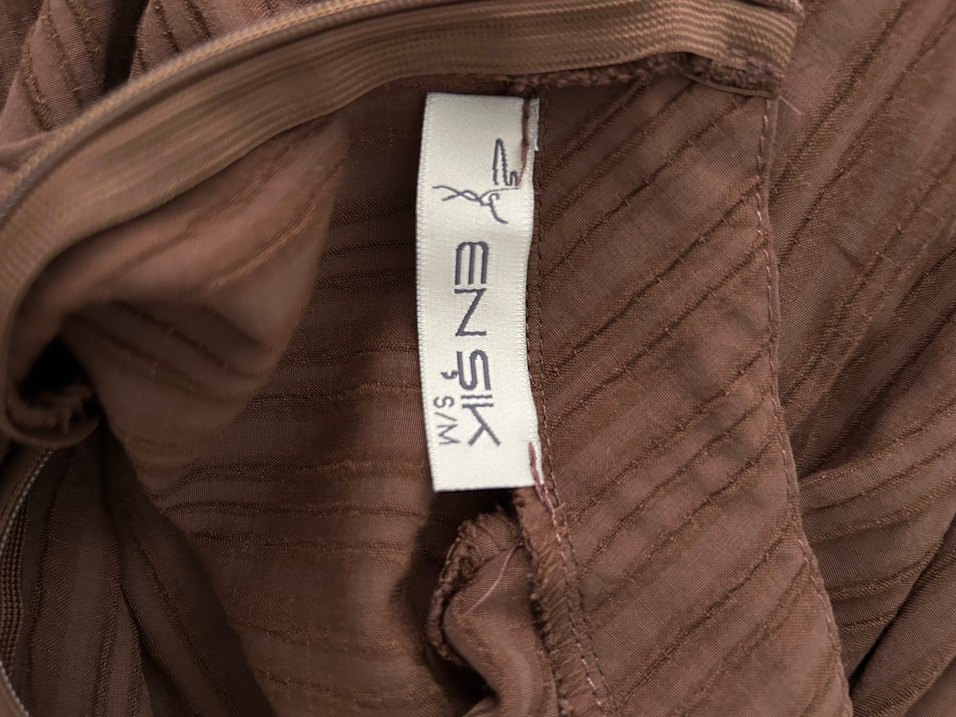 Kahverengi Piliseli Uzun Kadın Elbise - Görsel 2