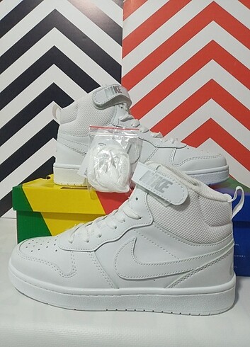 Nike court Borough low ithal kalite unisex beyaz 